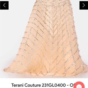 Gold dress Terani couture  with bag size 4